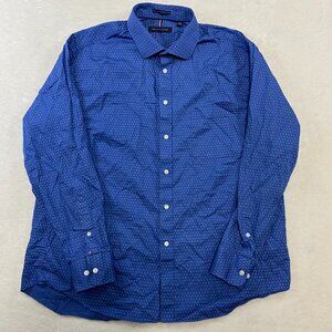 Tommy Hilfiger Shirt Mens XL 17 34/35 Regular Fit Paisley Long Sleeve Button Up